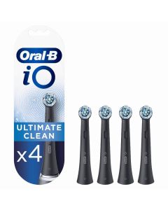 Oral-B iO Ultimate Clean Black Cabezales De Recambio, Pack De 4 Unidades